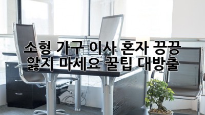 소형 가구 이사, 혼자 끙끙 앓지 마세요! 꿀팁 대방출🍯